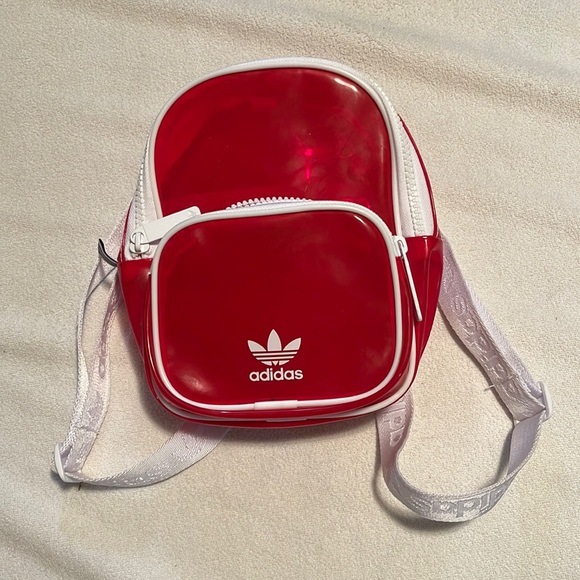 adidas Handbags - Adidas Red PVC Vinyl Backpack